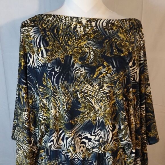 Abstract Animal Print Mini Dress/Cover-up - Picture 2 of 5
